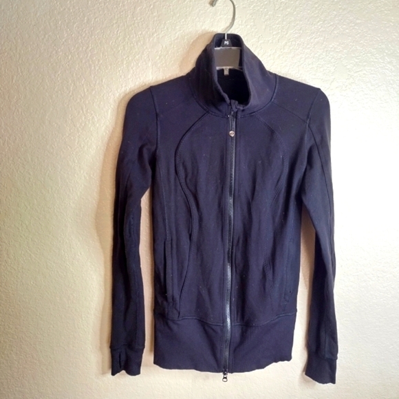 Lululemon scuba full zip jacket black thumbhole sz 4 - Picture 1 of 7